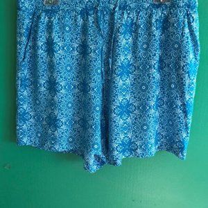 Kate & Sam Ladies Colorful Blue and White Shorts Size Large